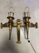Spanish brutalist wall light in gilded wrought iron.