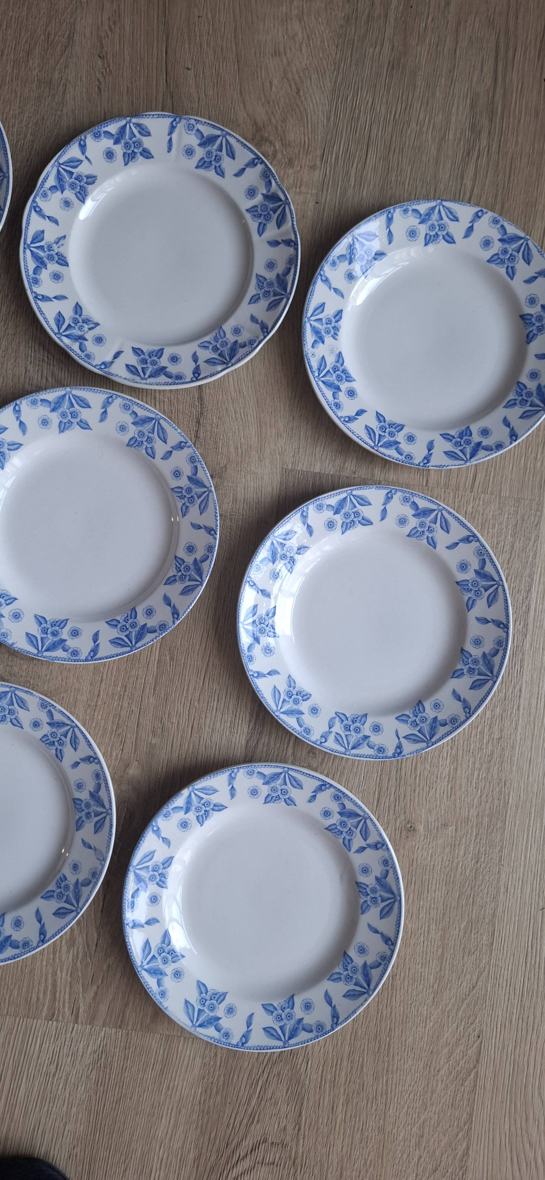 Set of 9 Dux Boch blue dessert plates, 1960