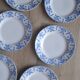 9 assiettes à dessert Dux Boch bleues, 1960