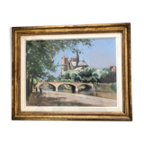 Painting: pastel representing Notre Dame de Paris