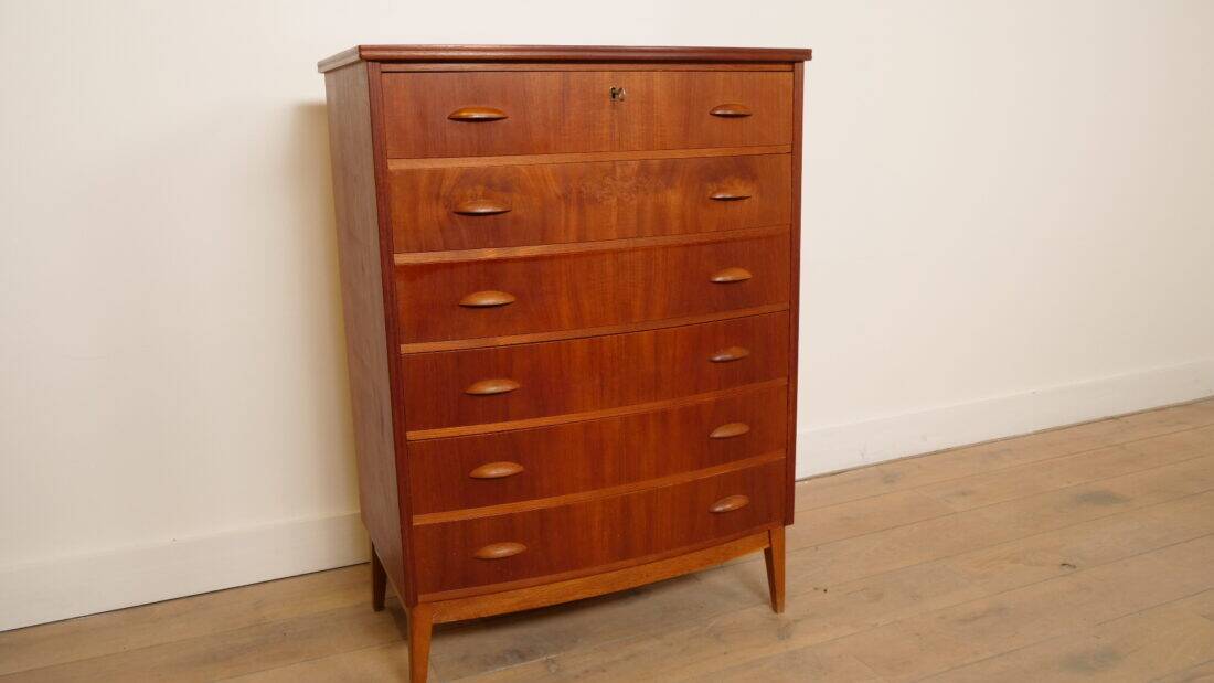 Vintage Danish chest of drawers | Teak | 6 drawers | 104 cm