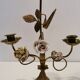 Paire de candelabres d'église fleurs céramique