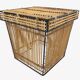 Mid Century Rohe Noordwolde rattan basket by Dirk van Sliedrecht 60's Design