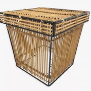 Mid Century Rohe Noordwolde rattan basket by Dirk van Sliedrecht 60's Design