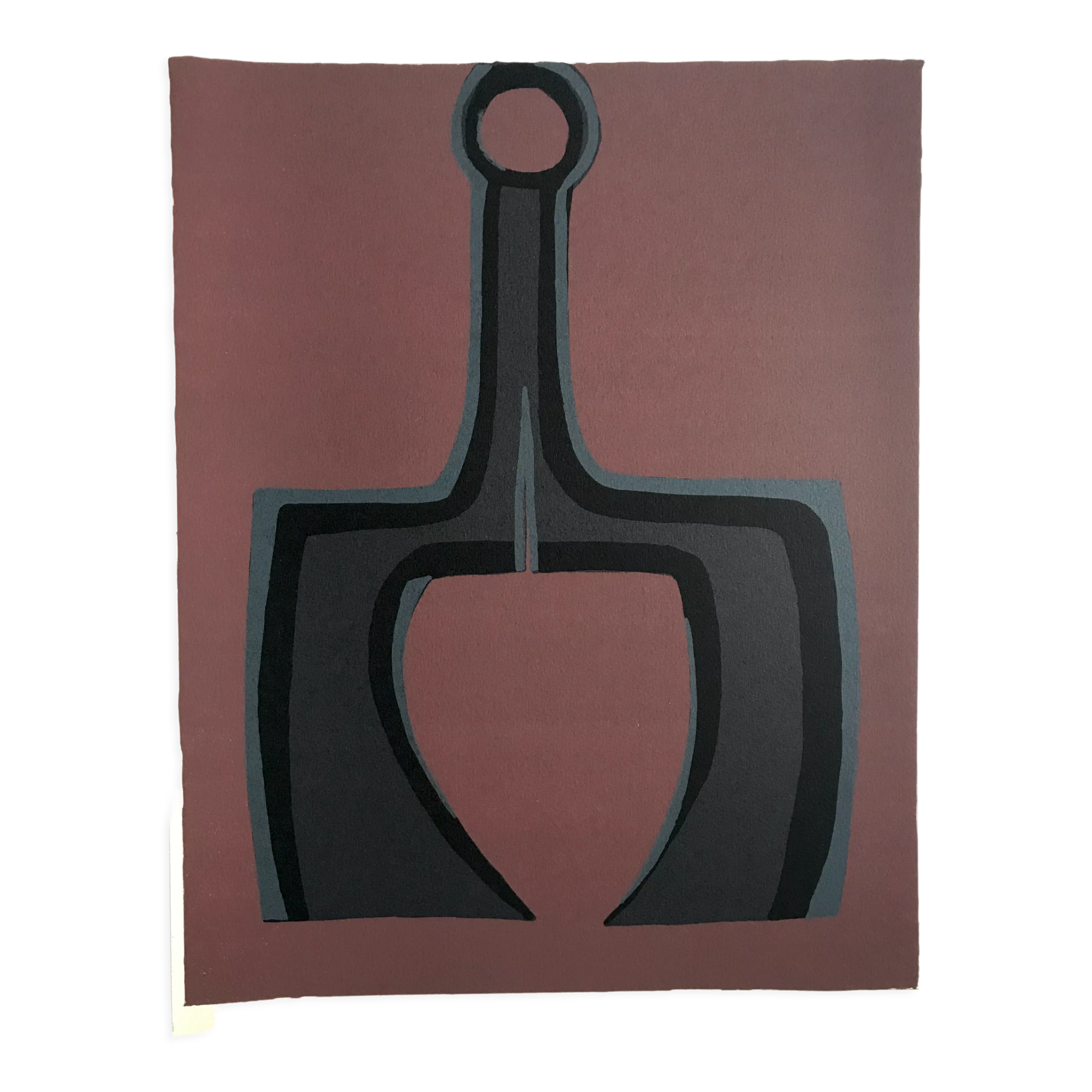 Original lithograph on Arches vellum by Raoul UBAC, Working the soil, 1978