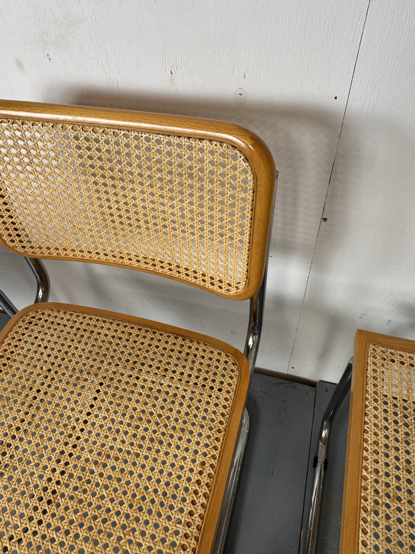 Set of 4 vintage Cesca S32 dining chairs by Marcel Breuer, 1990s