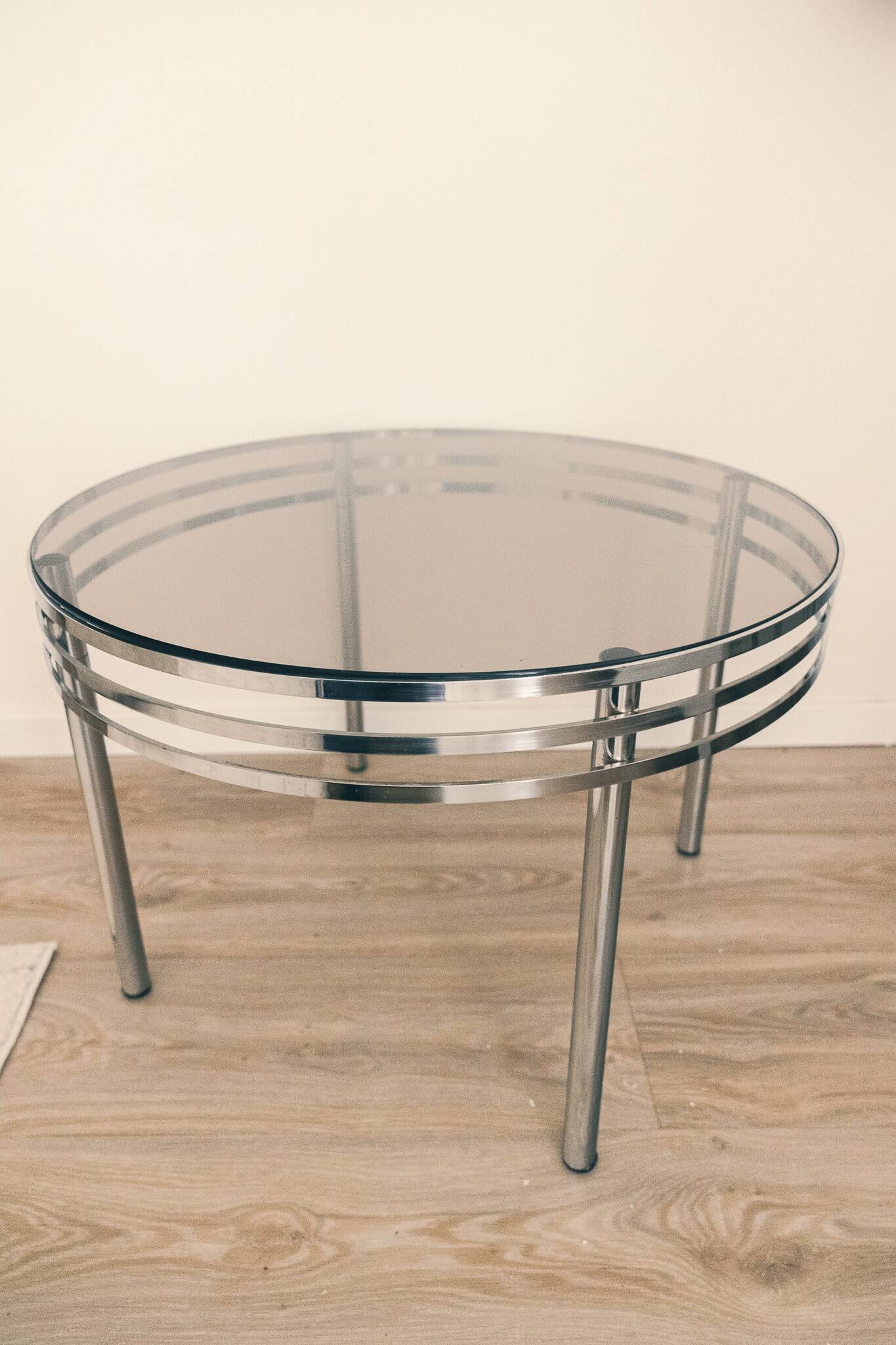 Vintage 70s chrome coffee table