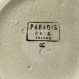 Sucrier HBCM modèle Paradis en terre de fer décor panier bleu