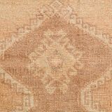 Brown & Cream Turkish Runner Rug, 95x377Cm