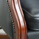 Chaise de bureau en cuir de vachette noir de style anglais