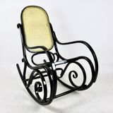 Vintage Black Rocking Chair attributed to Michael Thonet