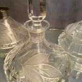 Bohemian crystal set with carved decoration