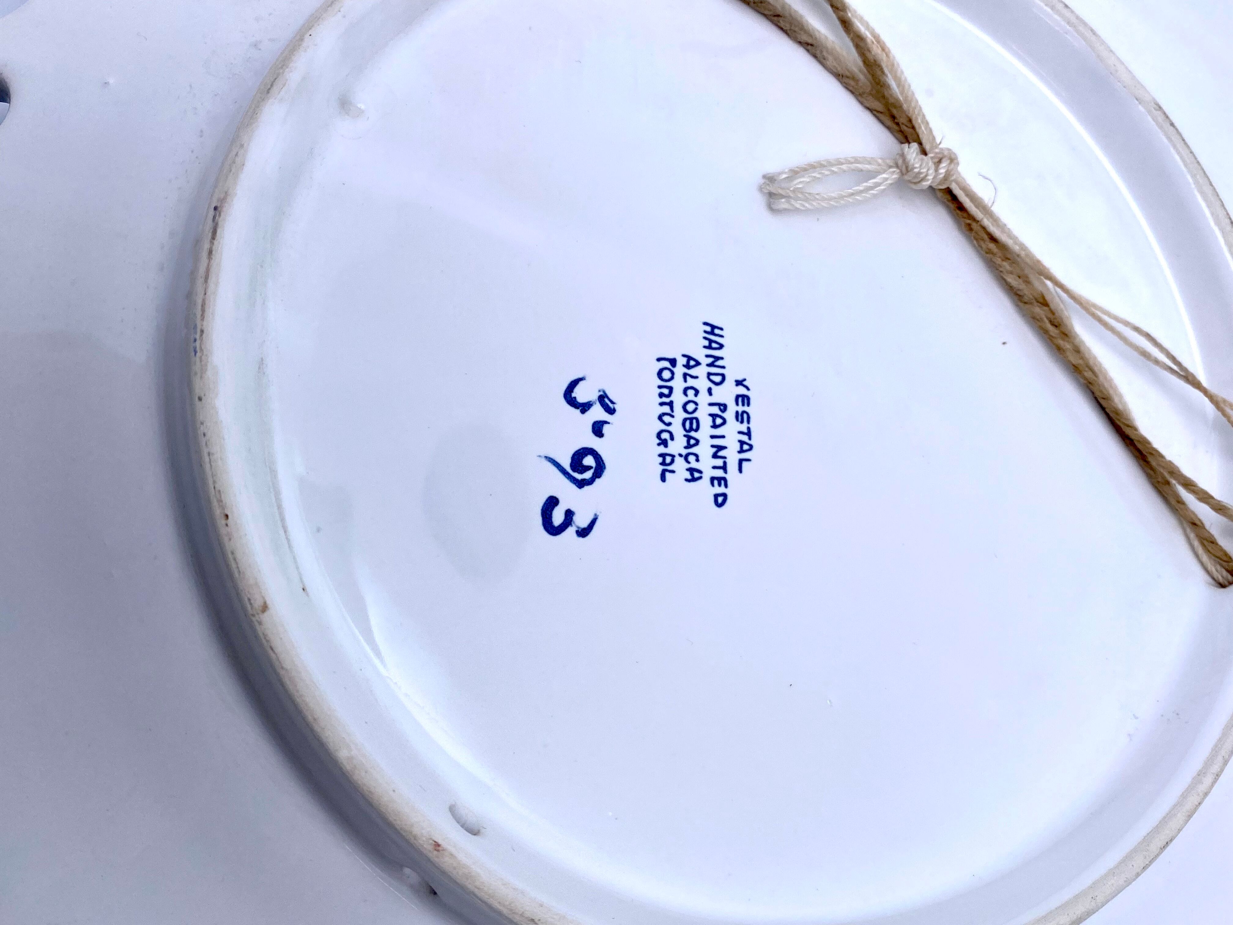 Decorative plate Portuguese ceramic blue and white