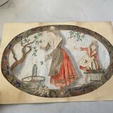 Drawing, old watercolor signed