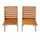 Set of 2 folding garden scissors chairs, in vintage design wood.