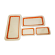 Set of 4 rectangular vintage orange dishes