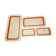 Set of 4 rectangular vintage orange dishes