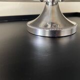 Marble cheese platter and silver metal 1970