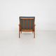 Teak danish modern lounge or armchair in new green fabric, Denmark, 1960s