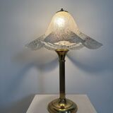 Mid century glass table lamp , 1970s
