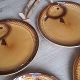 Set of 6 fish plates from Moulin des Loups