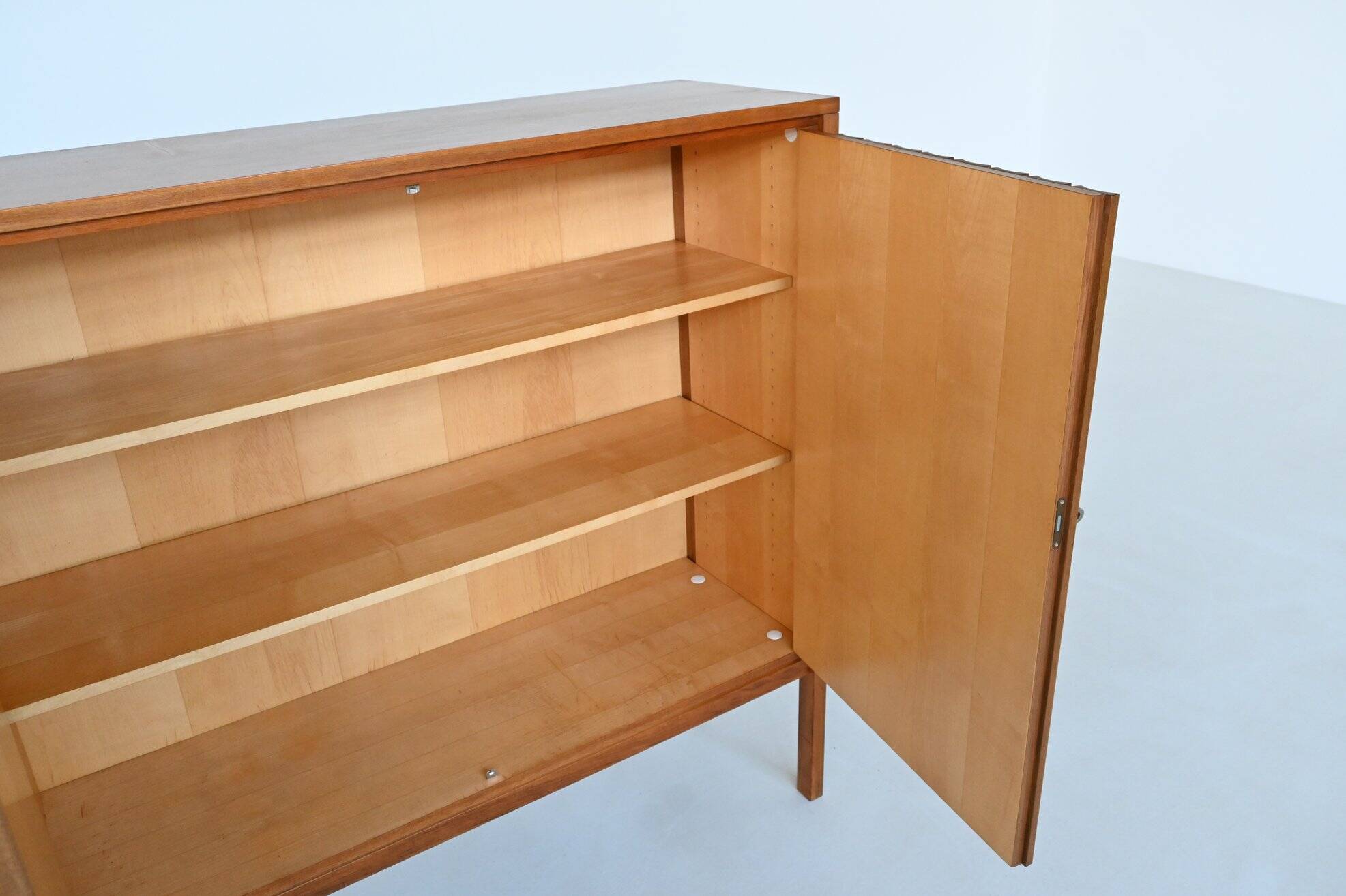Leo Bub symmetric highboard in walnut XL Bub Wertmobel Germany 1960