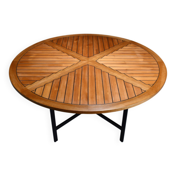Table à manger ronde par Olle Pira. Années 1970, Suède.