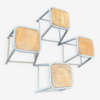 Set of 4 industrial stools