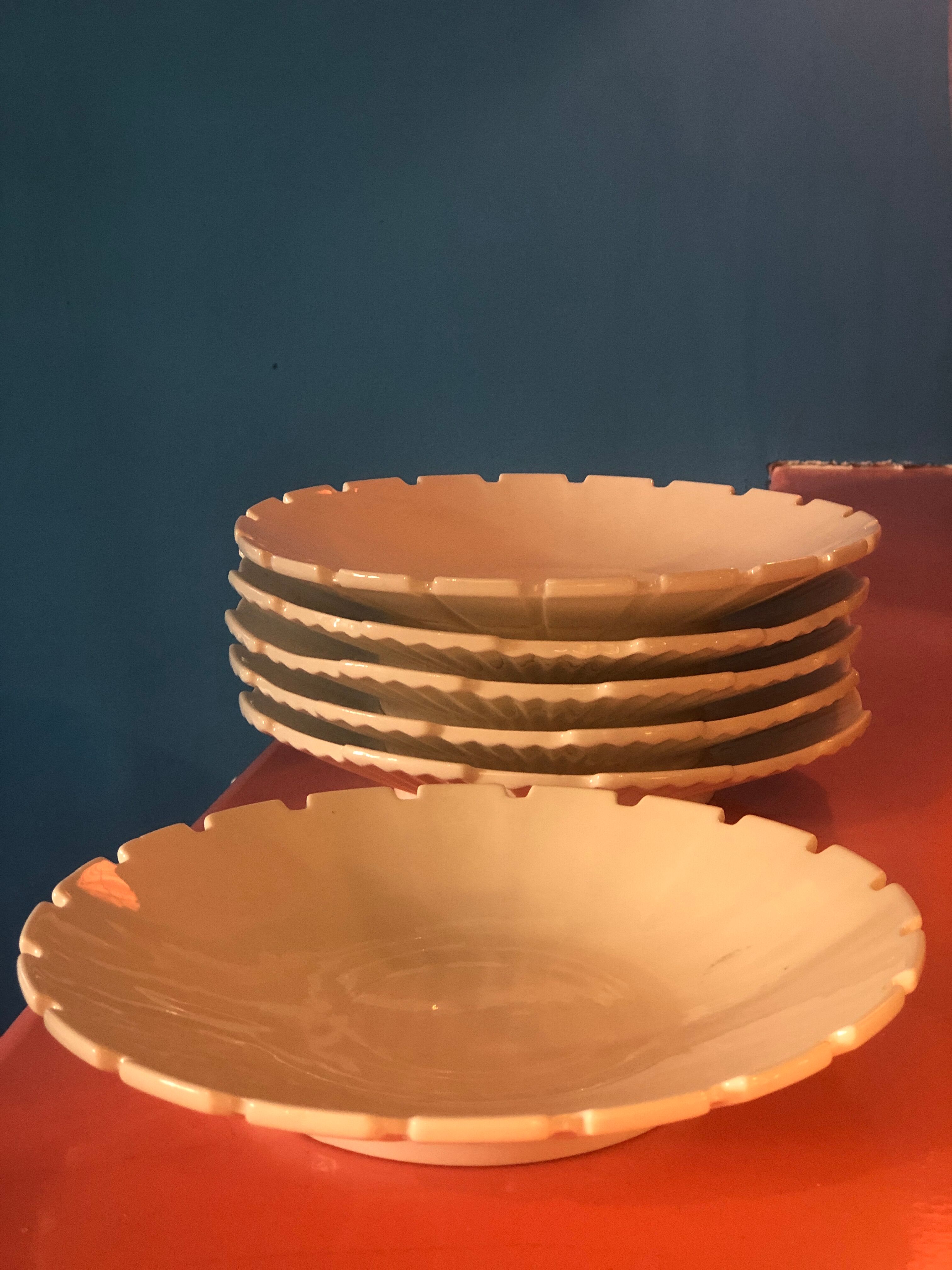 6 white Seletti/Diesel plates