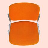 Set of 4 orange DSC 106 chairs Giancarlo Piretti for Castelli