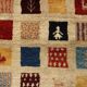 Ancient Asian wool rug, thick knotting, handmade 35 x 61 in.