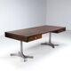 Trau Arredamenti Metallici S.P.A. large desk rosewood Italy 1960