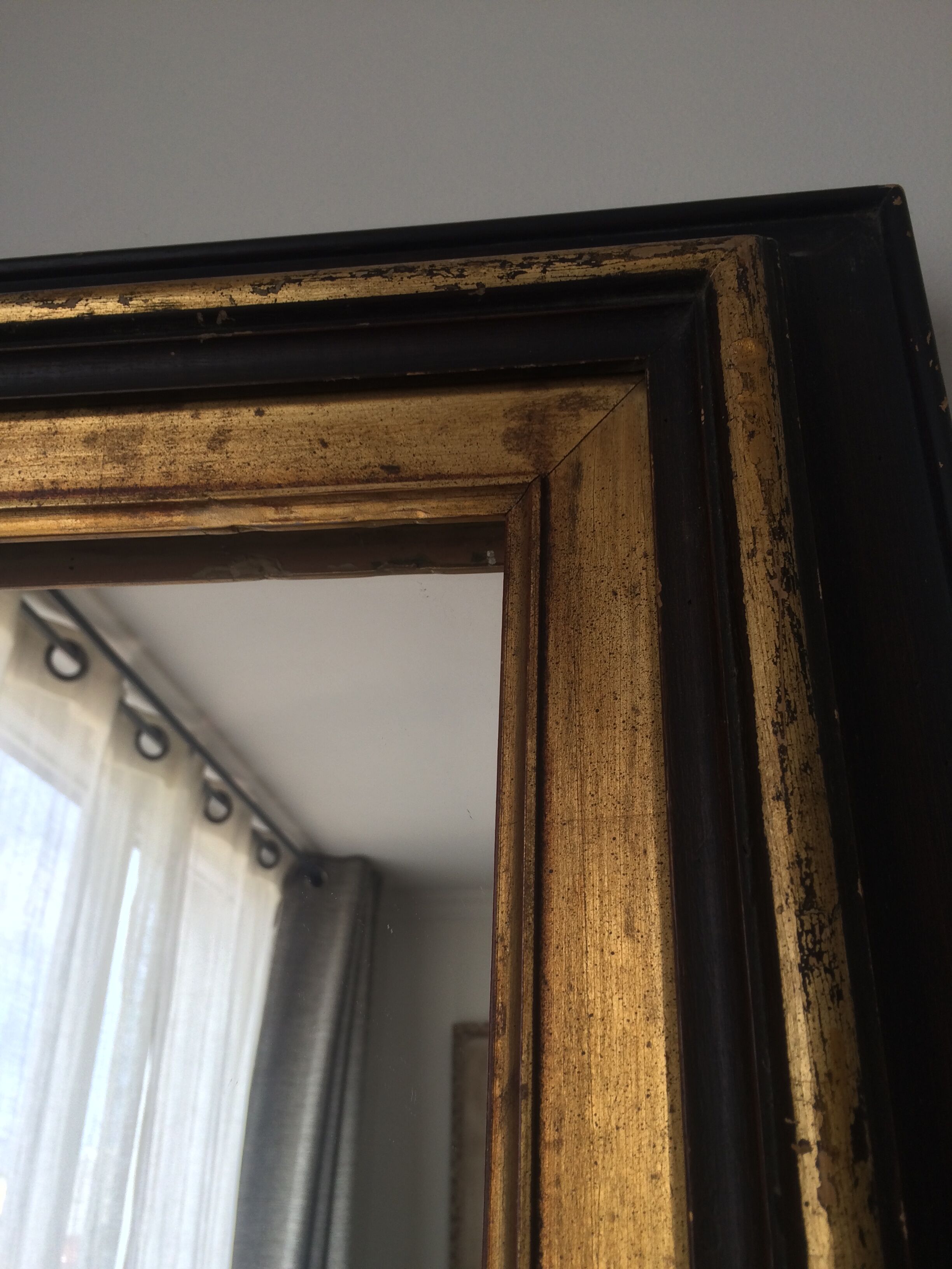 Old mirror black and gold 81x66cm