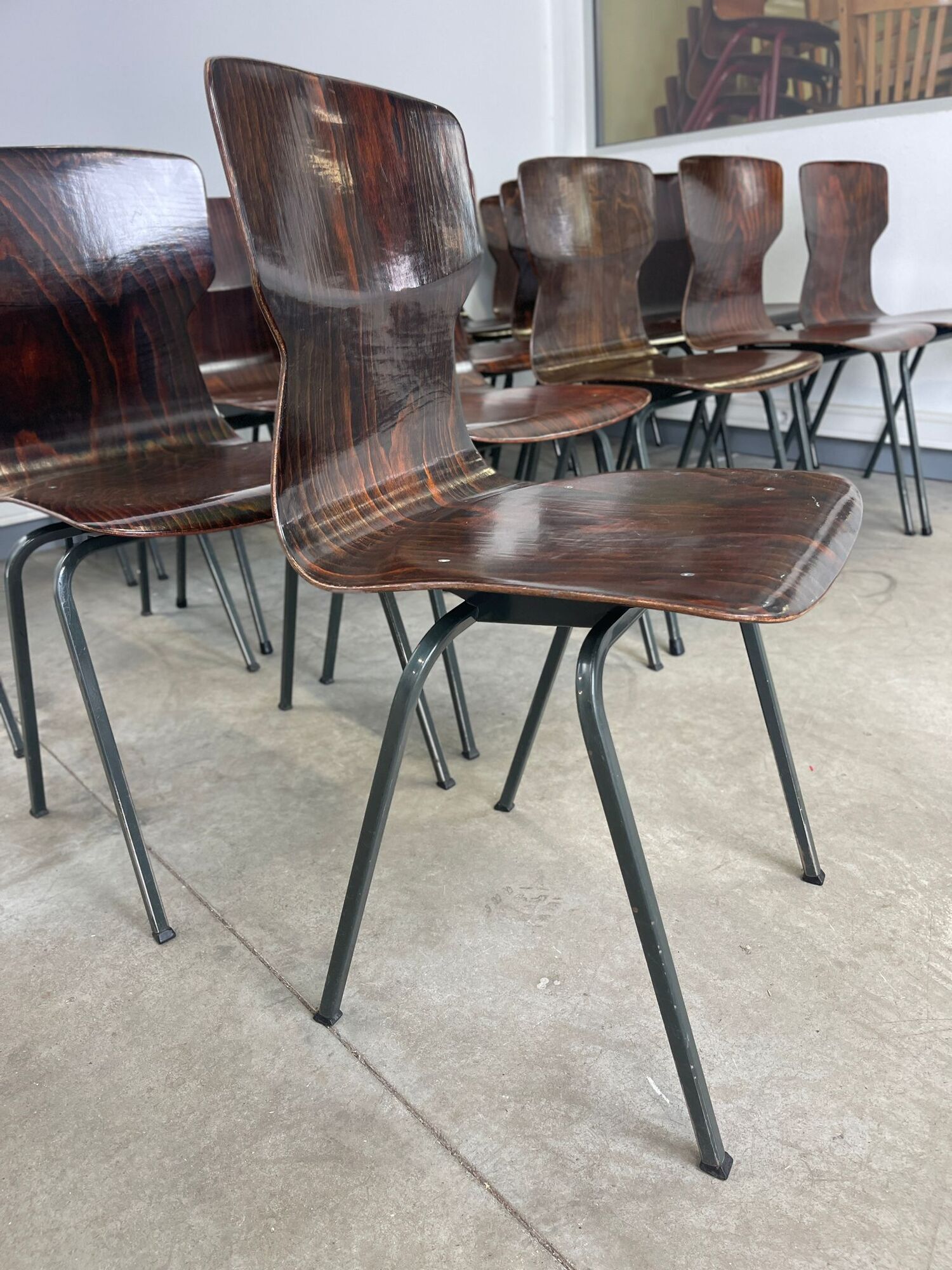 Lot of 16 obo erome chairs, 70s Germany