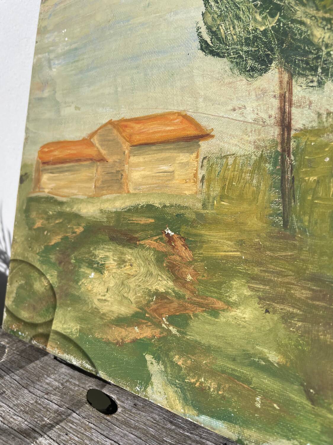 Old painting of a forest landscape in Les Landes