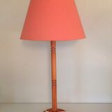 Varnished pine lamp Scandinavian style / vintage 60s-70s