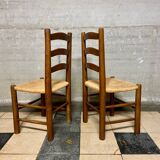 Set of 6 vintage brutalist chairs