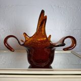 Amber blown glass empty pocket from the 60s