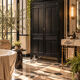 Renovated black Art Deco Parisian wardrobe