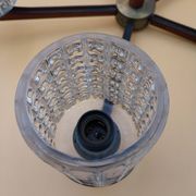 Lustre 5 branches teck et laiton design scandinave