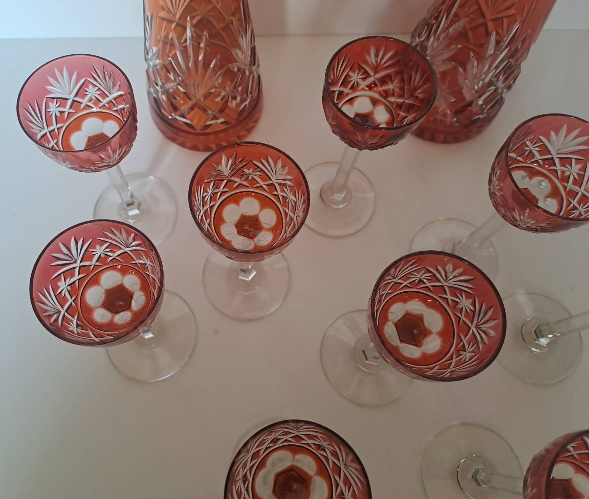 Crystal liqueur service from Saint Louis, Massenet model.