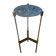 Vintage tripod metal side table with a blue brass bowl.