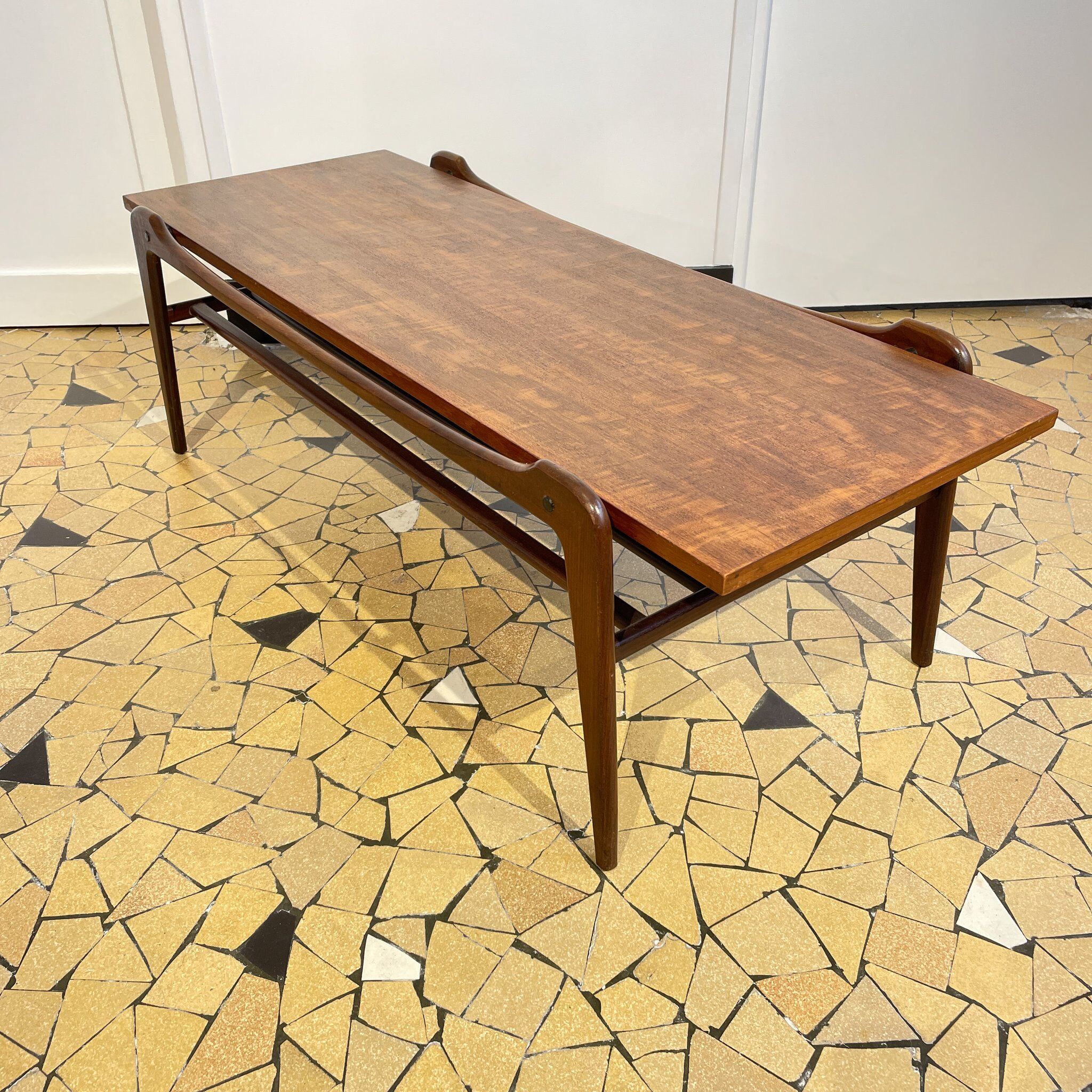 Scandinavian coffee table compass legs