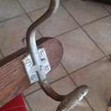 Wooden and aluminum coat rack 3 hooks with old fixaton