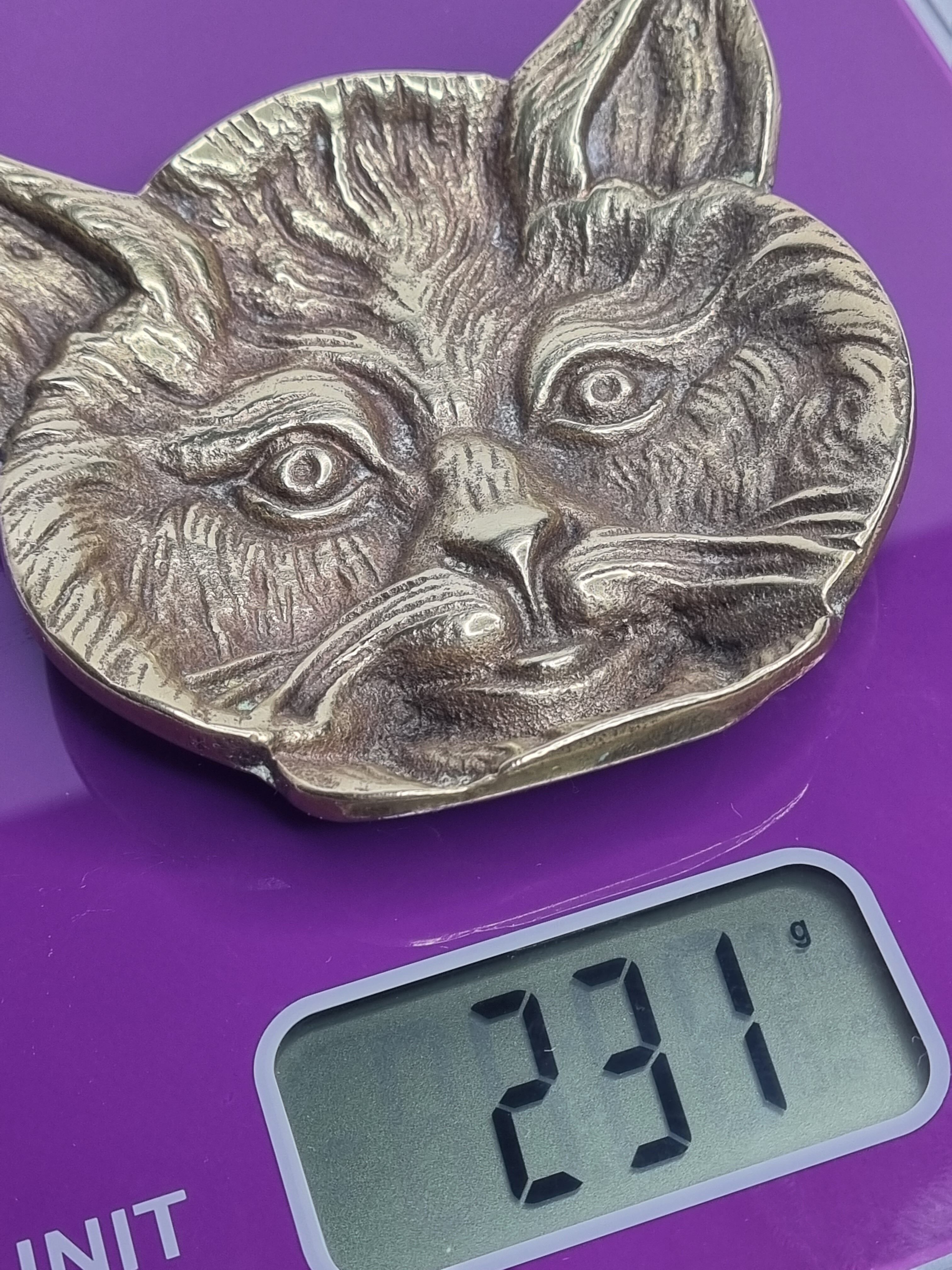 Presse Papier Tete De Chat En Laiton Massif Selency