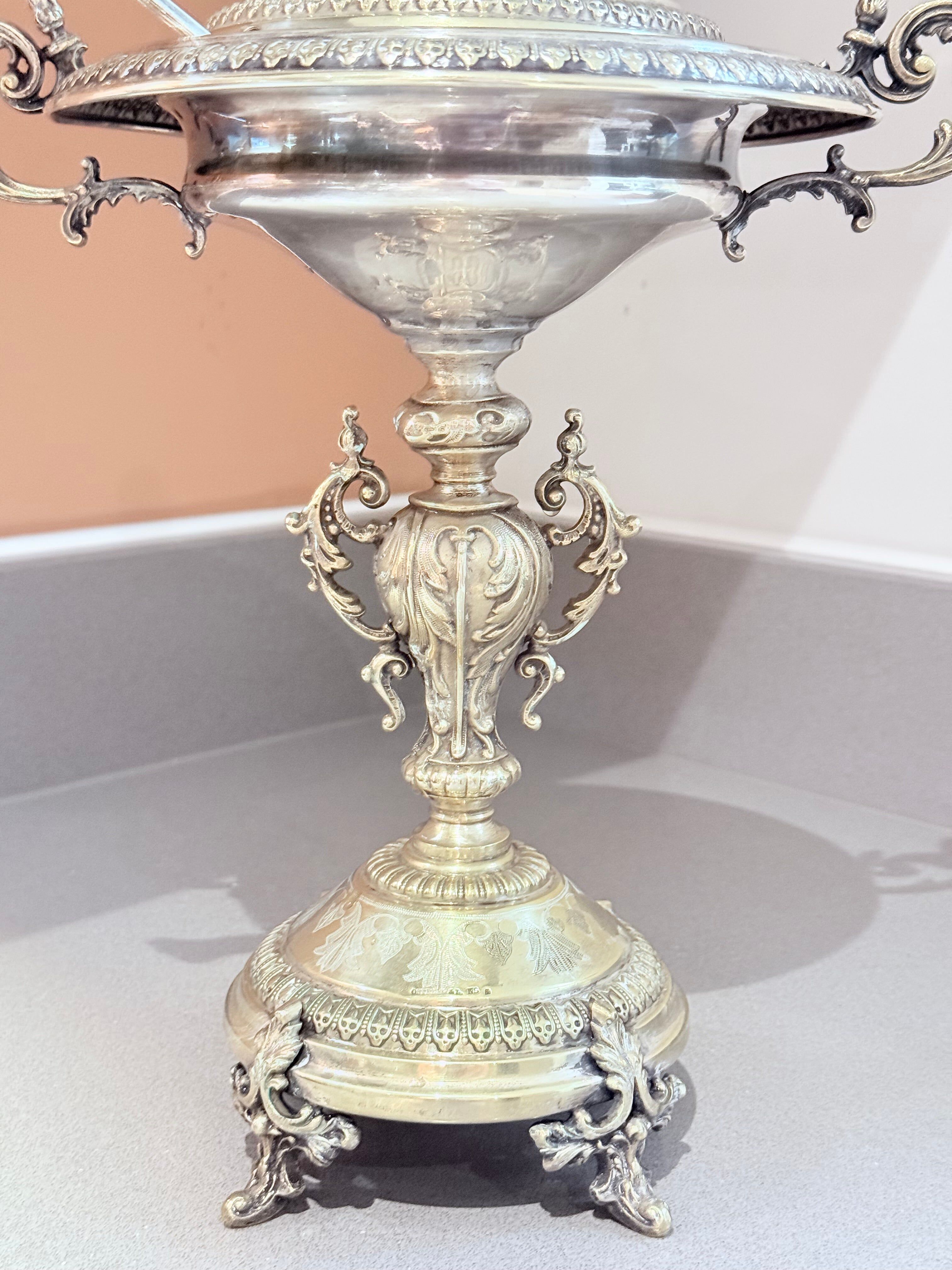 Antique Silver Cup, Swedish Nickel Silver Sugar Sprinkler with Spoon Östberg
