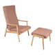 Vintage Recliner Armchair with Ottoman, 1960s, Czechoslovakia