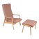 Vintage Recliner Armchair with Ottoman, 1960s, Czechoslovakia
