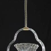 Charming Ercole Barovier Art Deco Chandelier, 'Bullicante' Glass Murano, 1940s