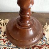 Pair of twisted wooden base lamps